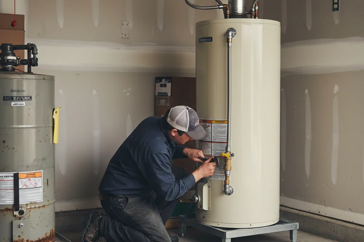 Water heater and shutoff valve replacement in Alledonia